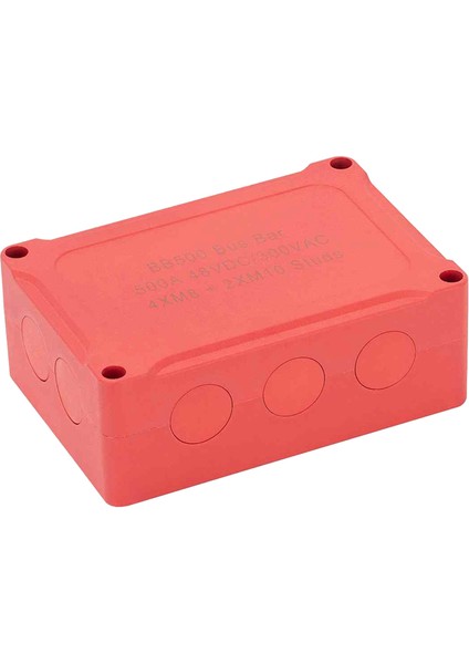 500A Deniz Barası 48V Otomotiv Güç Dağıtım Bloğu Büyük Akım 6 Saplamalı Plastik Kapak Araba Tekne Otomatik Kırmızı (Yurt Dışından)