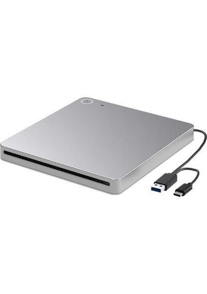 Harici DVD Sürücüsü, USB 3.0 ve Type-C CD DVD Sürücü Oynatıcısı Ultra Ince Yuvalı CD DVD Yazıcı (Yurt Dışından)