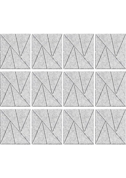 12'li Paket Kendinden Yapışkanlı Akustik Paneller 11,8 Inç x 11,8 Inç Ses Geçirmez Köpük Paneller (Gümüş Gri) (Yurt Dışından)