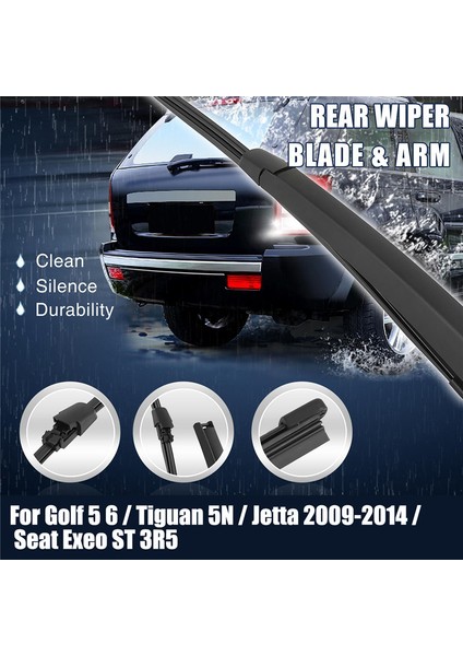 Golf 5 6 / Tiguan 5n / Jetta 2009-2014 / Seat Exeo St 3r5 Için Arka Cam Silecek Kolu ve Bıçak Seti 1K9955707A (Yurt Dışından) fiyatları