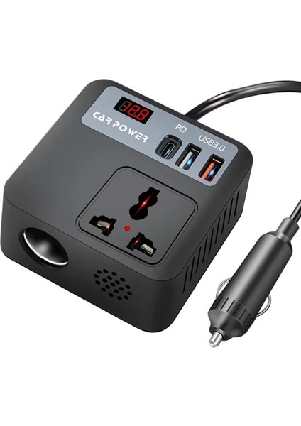 Araba Invertörü 12V - 220V Araba Şarj Cihazı Kamyon Çok Fonksiyonlu Araba Güç Kartı Dönüştürücü (Yurt Dışından)