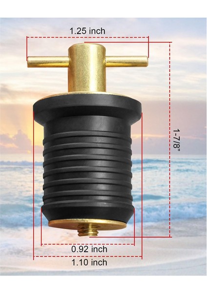 Inç Çaplı Giderlere Uygun Pirinç T-Saplı Tahliye Tapası, Deniz Teknesi Aksesuarları Tahliye Tapası Bükümü, 4 Adet (Yurt Dışından) modelleri