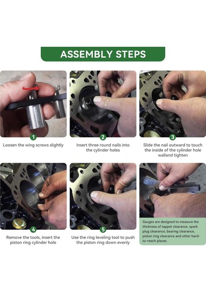 2-5 Inç Çaplardaki Delikler Için Evrensel Piston Segmanı Kareleme Aleti, Alüminyum Motor Piston Segmanı Uç Boşluğu Kareleme Aleti (Yurt Dışından) indirimleri