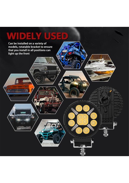 Kamyon, Atv, Utv, Suv, Motosiklet, Araba, Römork, Tekne Için 4 Inçlik Araç LED Çalışma Işıkları Yuvarlak Gündüz Farları (Yurt Dışından)