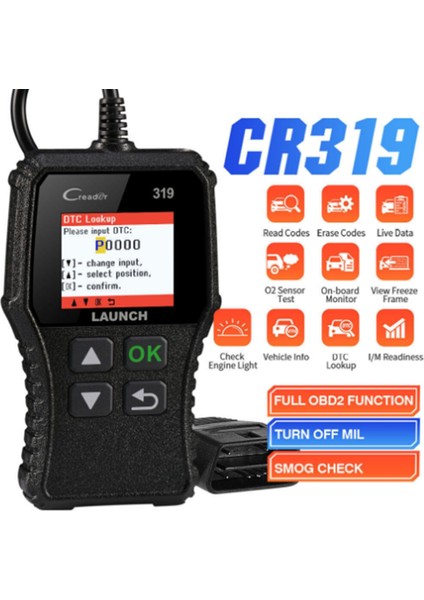 Launch CR319 Creader Araç Kod Okuyucu Obd2 Tarayıcı Obdıı Eobd Otomotiv Tanılama Araçları Obd2 Otomobil Test Cihazı (Yurt Dışından) fiyatları