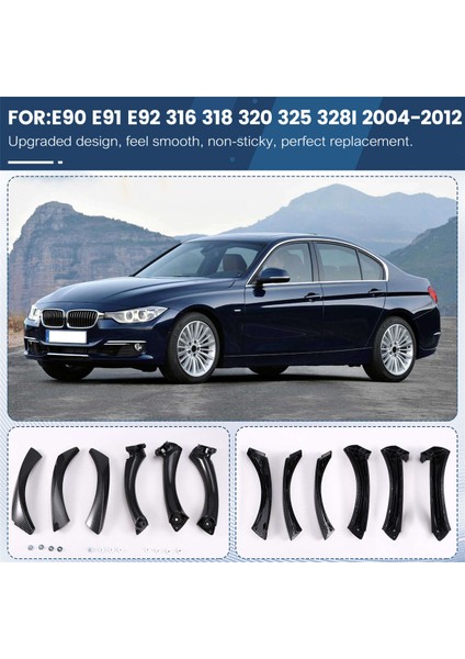 Bmw 3 Serisi E90 E91 E92 316 318 320 325 328I 2004-2012 Rhd Karbon Fiber Desenli Kapı Çekme Kolu Takımı Değişimi (Yurt Dışından) indirimleri