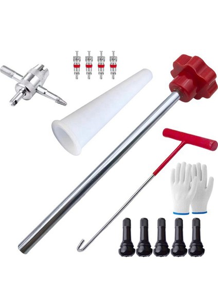 Hızlı Değişim Lastik Supap Alet Takımı Supap Sapı TR413 Supap Değiştirme ve Takma Alet Takımı 13 Parça B (Yurt Dışından)