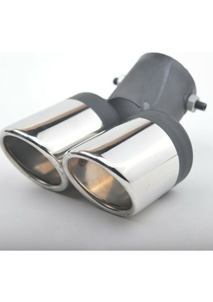Araba Evrensel 63 mm Paslanmaz Çelik Çift Çıkışlı Egzoz Borusu Susturucusu Kuyruk Boğaz Susturucu Ucu Borusu Izgaralı Siyah (Yurt Dışından) indirimleri
