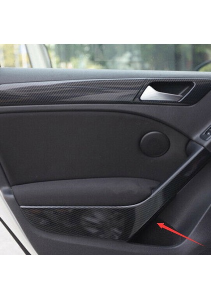 Golf 6 Mk6 -2008-2012 Aksesuarları Için Karbon Fiber Araç Iç Kapı Kol Dayanağı Çekme Kolu Şerit Kapağı Döşemesi (Yurt Dışından) indirimleri