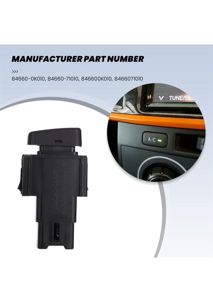 84660-0K010 84660-71010 Toyota Hilux Vigo 2004-2015 Için Araç Klima Hava Anahtarı Düğmesi 846600K010 8466071010 (Yurt Dışından) fiyatları