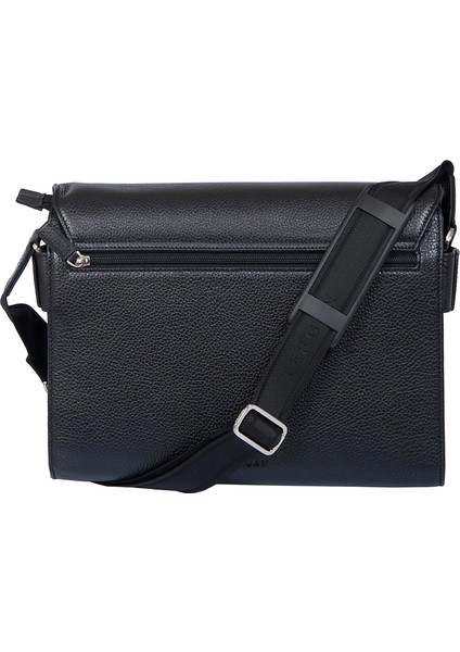 Siyah Hakiki Deri Erkek Çapraz Askılı Çanta - S1AC00002963-A41
