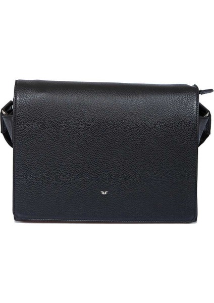 Siyah Hakiki Deri Erkek Çapraz Askılı Çanta - S1AC00002963-A41