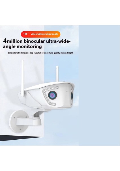 4mp 4g Dış Mekan Wifi Gözetim Kamerası Poe Çift Lensli 180° Ultra Geniş Açı Renkli Gece Görüşlü Güvenlik Kamerası App Ab Fişi (Yurt Dışından) fırsatları