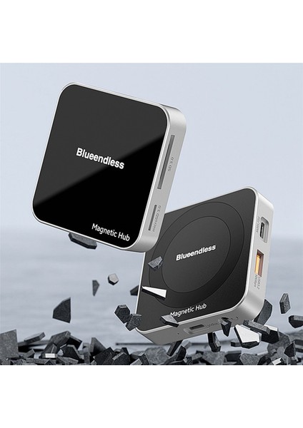 Blueendless Manyetik USB C Hub USB A 3.2 10 Gbps PD100W Tip-C Çoklu Port Adaptörü Sd/tf Kart Hub iPhone 16 15 Pro Max 7 Port (Yurt Dışından) modelleri