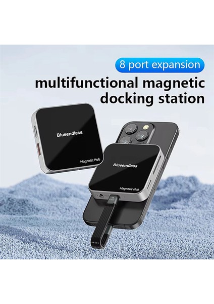 Blueendless Manyetik USB C Hub USB A 3.2 10 Gbps PD100W Tip-C Çoklu Port Adaptörü Sd/tf Kart Hub iPhone 16 15 Pro Max 7 Port (Yurt Dışından) fırsatları