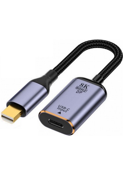 Usb-C - Mini Displayport Adaptör Dönüştürücü Usb-C Tip C Dişi Kaynak - Mini Displayport 1.4 8k 60Hz Tablet Telefon Için (Yurt Dışından)