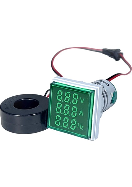 LED Dijital Voltmetre Ampermetre Hertz Metre AC6-500V Sinyal Işıkları Voltaj Akım Frekans Ölçer Gösterge Test Cihazı Yeşil (Yurt Dışından) fiyatları