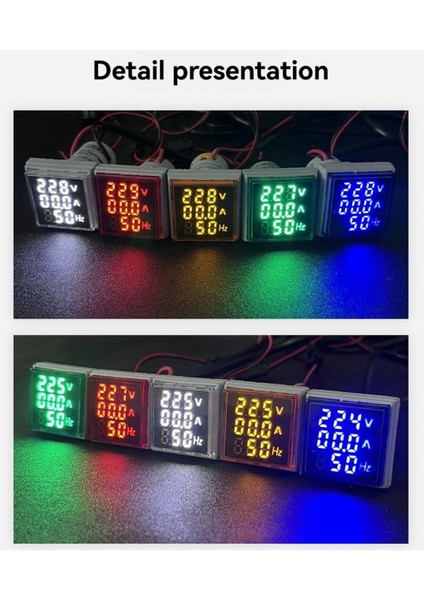 LED Dijital Voltmetre Ampermetre Hertz Metre AC6-500V Sinyal Işıkları Voltaj Akım Frekans Ölçer Gösterge Test Cihazı Yeşil (Yurt Dışından) indirimleri