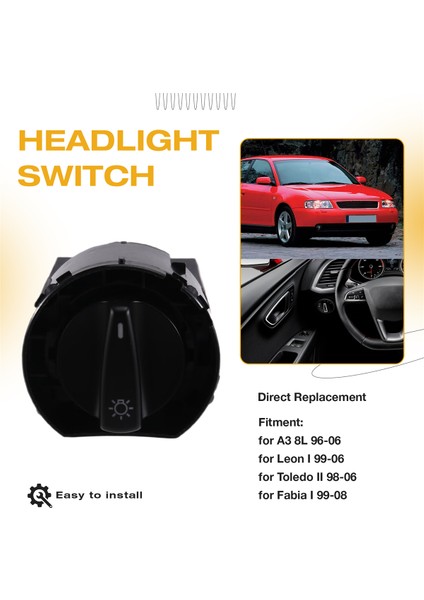 Audi A3 8l Skoda Fabia Seat Leon Için Far Anahtarı 1M1941531E 8L2941531G (Yurt Dışından) fırsatları