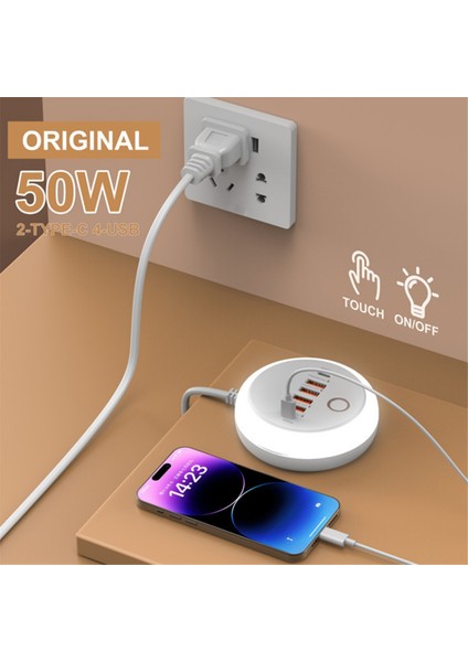 Yuvarlak PD20W Takım Şarj Cihazı A+C Çok Portlu Akıllı Hızlı Şarj Cihazı Dokunmatik Led/doldurma Işığı ile Ab Fişi (Yurt Dışından) fiyatları