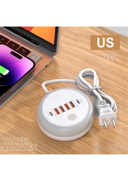 Yuvarlak PD20W Takım Şarj Cihazı A+C Çok Portlu Akıllı Hızlı Şarj Cihazı Dokunmatik Led/doldurma Işığı ile Ab Fişi (Yurt Dışından) modelleri