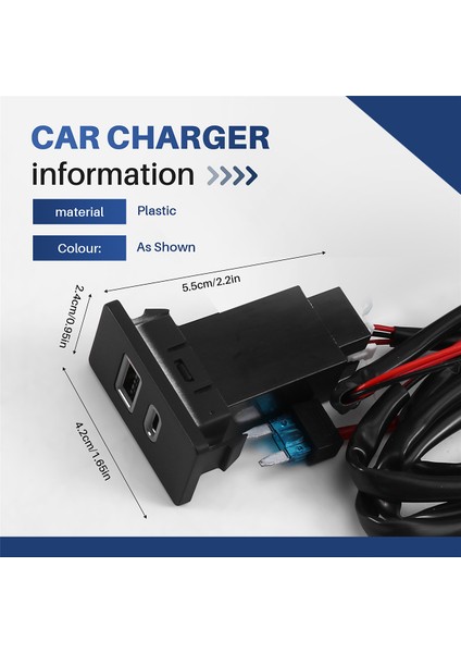 Toyota Corolla Için Araç Şarj Cihazı USB Tip-C Şarj Cihazı Hızlı Şarj Soketi Giriş Adaptörü Ses Radyo U-Disk Flaş Soketi (Yurt Dışından) fırsatları