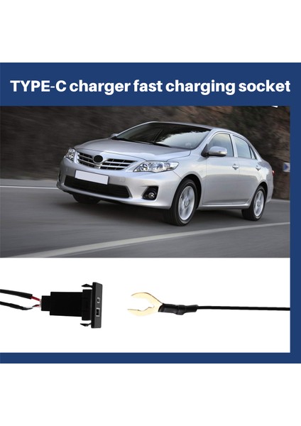 Toyota Corolla Için Araç Şarj Cihazı USB Tip-C Şarj Cihazı Hızlı Şarj Soketi Giriş Adaptörü Ses Radyo U-Disk Flaş Soketi (Yurt Dışından) indirimleri