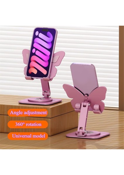 Telefon Standı Alüminyum Alaşımlı Kelebek Katlanabilir 360 Derece Dönebilen 8 Inç Içerisinde Ayarlanabilir Masa, Tablet, Akıllı Telefon Için (Yurt Dışından) fiyatları