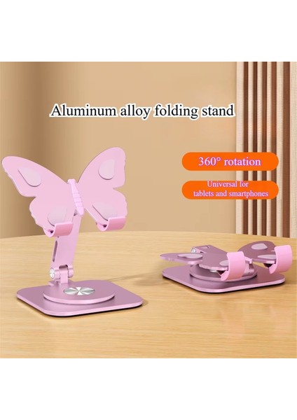 Telefon Standı Alüminyum Alaşımlı Kelebek Katlanabilir 360 Derece Dönebilen 8 Inç Içerisinde Ayarlanabilir Masa, Tablet, Akıllı Telefon Için (Yurt Dışından) modelleri