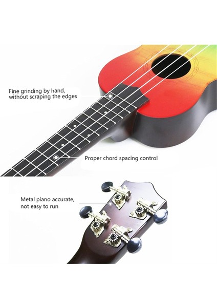 Soprano Ukulele 21" Ahşap Uklele Hawaii Gitarı Öğrenci Çocuk Gitarı Gökkuşağı (Yurt Dışından) fırsatları