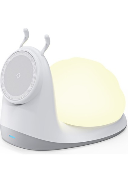 15W Yaratıcı Kablosuz Manyetik Şarj Cihazı Masa Üstü Telefon Tutucu 15W Hızlı Şarjlı Salyangoz Gece Lambası (Yurt Dışından)