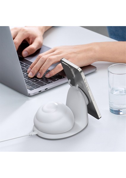 15W Yaratıcı Kablosuz Manyetik Şarj Cihazı Masa Üstü Telefon Tutucu 15W Hızlı Şarjlı Salyangoz Gece Lambası (Yurt Dışından) indirimleri