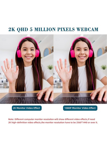 Masaüstü Dizüstü Bilgisayar Video Konferansı Için 2 Hoparlörlü, Dahili Mikrofonlu, USB Akışlı Kameralı 2k Hd Web Kamerası (Yurt Dışından) fiyatları