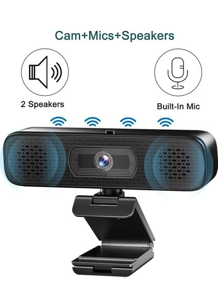 Masaüstü Dizüstü Bilgisayar Video Konferansı Için 2 Hoparlörlü, Dahili Mikrofonlu, USB Akışlı Kameralı 2k Hd Web Kamerası (Yurt Dışından) modelleri