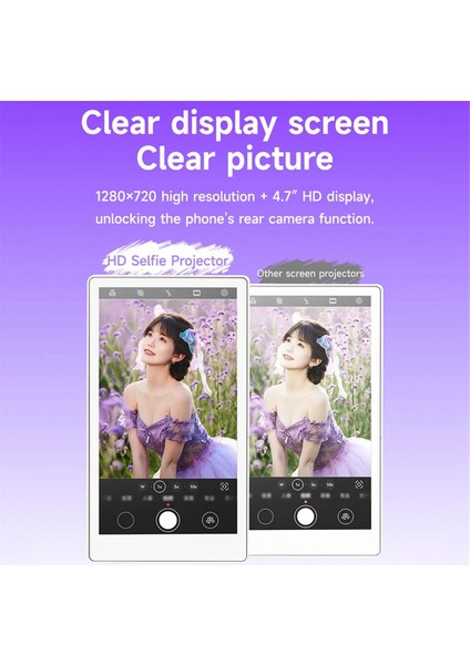 Manyetik Telefon Vlog Selfie Monitörü Ekranı, Arka Kamera Selfie Monitörü, 720P Ekran, Cep Telefonlarına Kablosuz Bağlantı (Yurt Dışından) modelleri