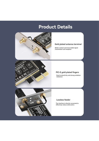 Wifi 6e Adaptörü 5400MBPS Bt5.2 Pcı-E Kablosuz Ağ Kartı AX5400 Wifi 6e Pcı-E 2.4g/5g/6ghz Wifi Kartı WIN10 WIN11 Için (Yurt Dışından) modelleri