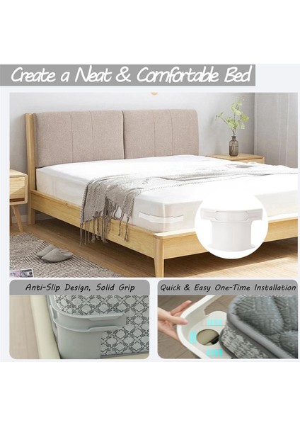 Parça Çarşaf Tutucu Açık Köşe Çarşaf Tutucu Kilit Şeritli Yorgan Kılıfı Sabit Kaymaz Klipsli Gri (Yurt Dışından) fiyatları