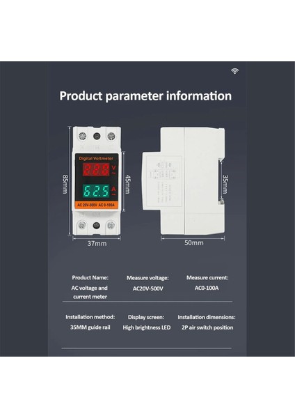 Çift Ekranlı Kombinasyon Ray Tipi Tek Fazlı Dijital Metre Dijital Din Ray Güç Ölçer Ac Voltmetre Ampermetre Enerji (Yurt Dışından) modelleri