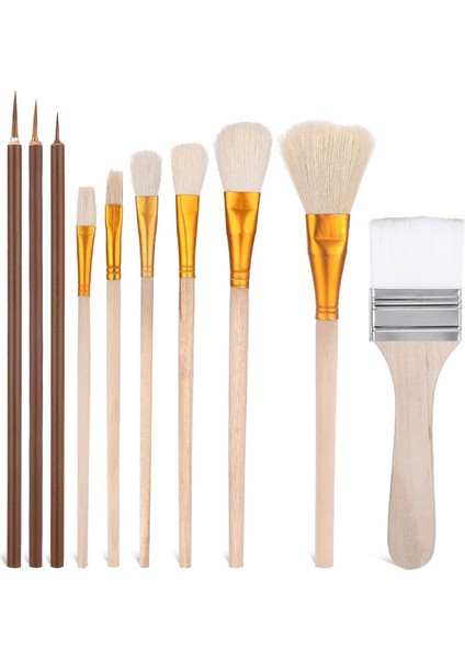 Seramik Sır Fırçaları, Seramik Sır Fırçaları, Akrilik Boyama Için Suluboya Paspas Fırçaları Için 10'lu Paket (Yurt Dışından)