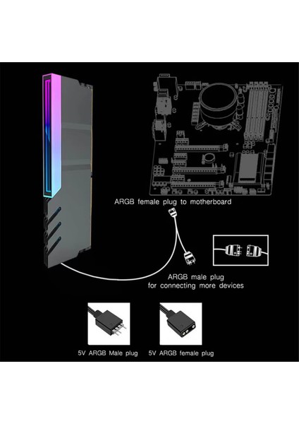 Bilgisayar Ddr4 Ddr5 5V Argb Senkronizasyon Bellek Modülü Radyatör Pc Rgb Renkli Ram Soğutucu Soğutucu Soğutma Shim Zırh Siyah (Yurt Dışından) fırsatları