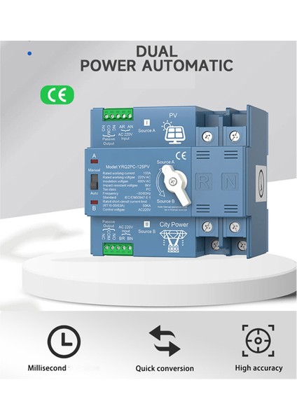 Ats Çift Güç Otomatik Transfer Anahtarı Jeneratör Veya Pv Enerjisini Şehre Dönüştürmek Için Güç Değiştirme Anahtarı Güneş Invertörü, D (Yurt Dışından) fiyatları
