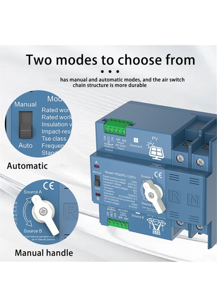 Ats Çift Güç Otomatik Transfer Anahtarı Jeneratör Veya Pv Enerjisini Şehre Dönüştürmek Için Güç Değiştirme Anahtarı Güneş Invertörü, D (Yurt Dışından) modelleri