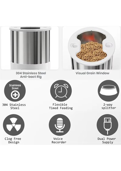 3l Otomatik Kedi Maması Dağıtıcısı Akıllı Kedi Köpek Maması Besleyici Tek Paslanmaz Çelik Kaplar Evcil Hayvanlar Için Kuru Mamalar Için (Yurt Dışından) modelleri