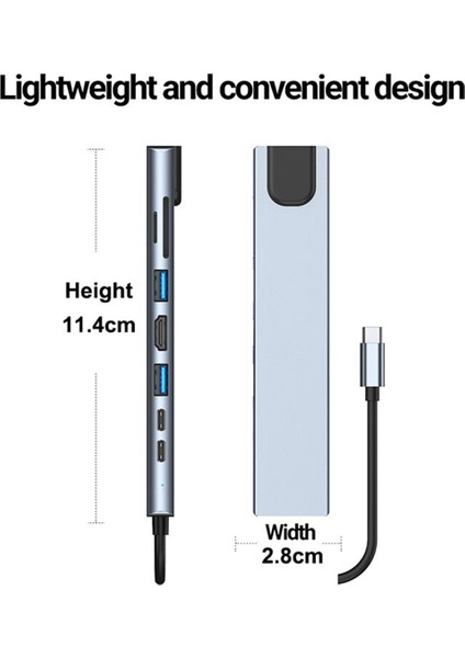 Ürün 6'sı 1 Arada USB Type C Hub HDMI Uyumlu 4K USB 3.0 Pd Hızlı Şarj Hub'ı Ethernet RJ45 Lan'a (Yurt Dışından) modelleri