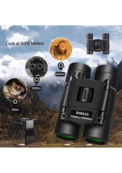 Açık Hava Kampı Için 900X25 Hd Zoom Taşınabilir Güçlü Dürbün Uzun Menzilli Katlanabilir Düşük Işık Dürbünü (Yurt Dışından) modelleri