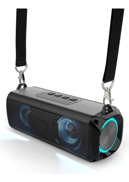Rgb Hoparlör Taşınabilir Kablosuz Müzik Çalar ve Koltuk Kayışları LED Bluetooth 5.0 Tf Usb-C Aux (Yurt Dışından)