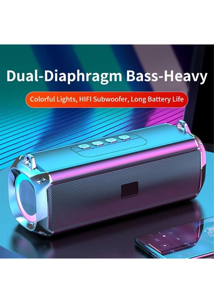 Rgb Hoparlör Taşınabilir Kablosuz Müzik Çalar ve Koltuk Kayışları LED Bluetooth 5.0 Tf Usb-C Aux (Yurt Dışından) fiyatları