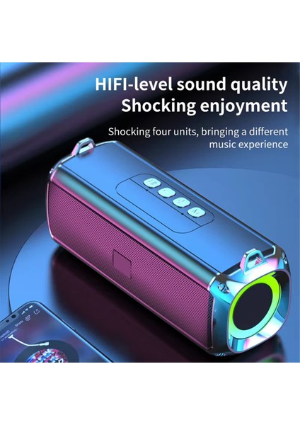 Rgb Hoparlör Taşınabilir Kablosuz Müzik Çalar ve Koltuk Kayışları LED Bluetooth 5.0 Tf Usb-C Aux (Yurt Dışından) fırsatları