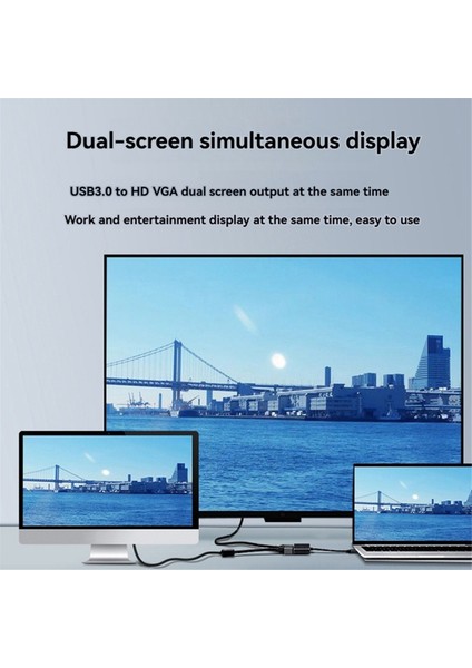 USB 3.0 - HDMI Uyumlu VGA Adaptörü Hd Video Dönüştürücü 2 Monitör ve Dizüstü Bilgisayarlar Için Senkronizasyon Çıkışı (Yurt Dışından) indirimleri