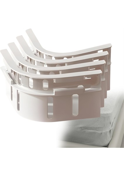 Kilitli Çarşaf Tutucu, 4 Adet Ayarlanabilir Yatak Bağlantı Elemanı Klipsleri, Çarşafları Yerinde Tutar, Sabit Yatak Örtüsü Seti (Yurt Dışından)